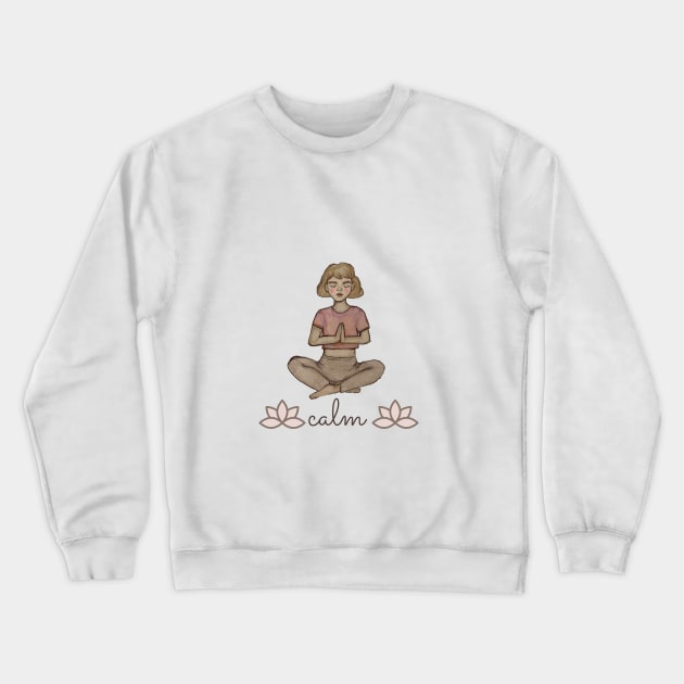meditating girl Crewneck Sweatshirt by lumilum